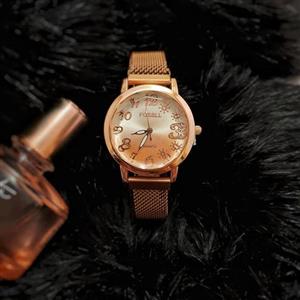 ساعت دخترانه و زنانه طرح گوچی، بند رزگلد، با صفحه کهکشانی Gucci