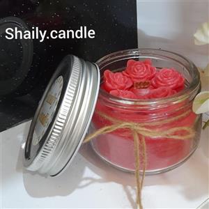 شمع جار قرمز معطر