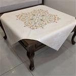 رومیزی مخمل  100x100 طرح دلنواز کرم آرت مان