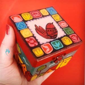 جعبه چوبی تمام نقاشی (دارای طرح در دیواره‌ها و سطح بیرونی) طرح فاخته