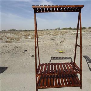 رگال لباس چوبی مدل تاجدار دو طبقه