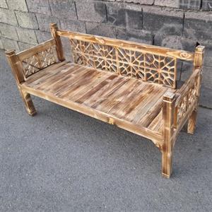 تخت سنتی.نیمکت سه نفره چوب روس