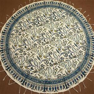 رومیزی گرد (طرح گل ومرغ)