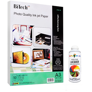 کاغذ مات بایتک سایز A3 وزن 108 گرم 50 برگ Bitech Matt paper A3 size, 108 g, 50Sh