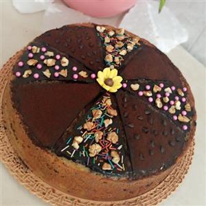 کیک عصرانه وانیلی یک کیلویی با روکش پودر کاکائو ودراژه ارسال با آژانس به صورت پس کرایه