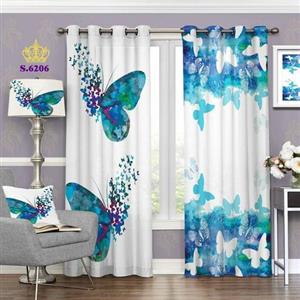 پرده جدید پذیرایی دو قواره پانچ آماده طرح پروانه کد 6206