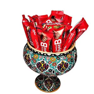ویفر مینی بایکیت فندقی با روکش کاکائویی در بسته‌بندی های 1000 گرمی سلفونی.