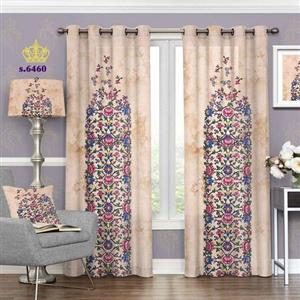 پرده جدید پذیرایی پانچ دو قواره آماده طرح اسلیمی گل ریز کد 6460
