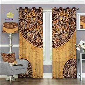 پرده جدید پذیرایی پانچ دو قواره آماده طرح اسلیمی کد 5223