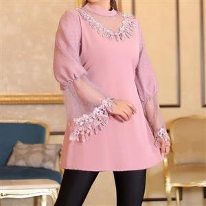 شومیز مجلسی کرپ و خرج کار تور شاین .پشت کار زیپ 30 سانتی و دارای کمربند