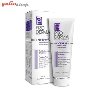 کرم بازسازی کننده پوست پرودرما مناسب انواع پوست 40 میلی لیتر Pro Derma Cicavest Repair Cream 40 ml