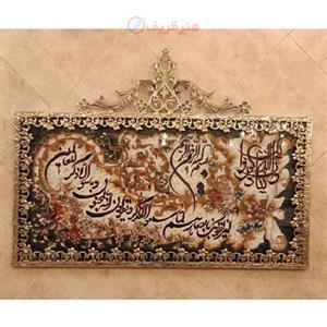 تابلو فرش برنز و ان یکاد گل نقلی سایز بزرگ
