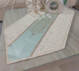 رومیزی مخمل فیروزه ای