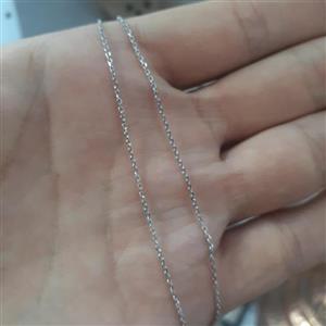 زنجیر نقره دیپلمات 45 سانتیمتری با عیار 925 و آبکاری طلاسفید 