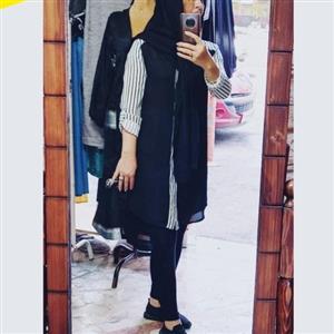 مانتو کرپ حریر ترک. کاملا خنک و راحت.