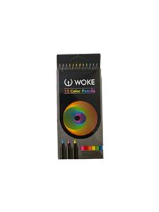 مداد رنگی 12 رنگ ووک woke  (کیفیت عالی)( مدادرنگی  وک مدل شش ضلعی)