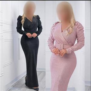 لباس ماکسی مجلسی جدید پوشیده حجاب لمه سایزبزرگ 36 تا 52 مشکی ناتاشا