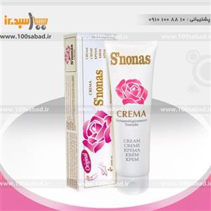 کرم  آبرسان و ضدترک پوستی گل رز و گلیسیرینه  تیوپی اسنوناس  snonas