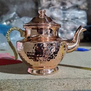 قوری زعفران دم کن مسی زنجان نانو شده و رنگ ثابت