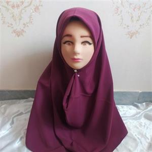 مقنعه دانشجویی کرپ حریر قواره 100 عنابی