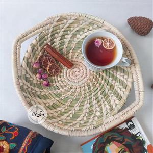 سینی حصیری طرح گندمی قطر 30 با دسته