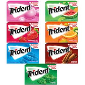 آدامس تریدنت در طعم های مختلف اصل 14 عددی Trident tropical chewing gum 