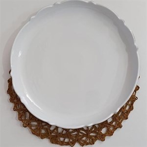 دیس گرد موج لمون سایز بزرگ ( دیس چینی _ دیس لب طلا _ دیس لمون _ دیس سفید)