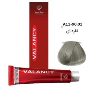 رنگ مو ولنسی نقره ای 90.01 حاوی کراتین حاوی روغن آرگان حاوی روغن زیتون حاوی پروتئین گندم