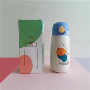 تراول ماگ بچه گانه آدمک - ماگ سفری قفل دار فانتزی رنگ آبی