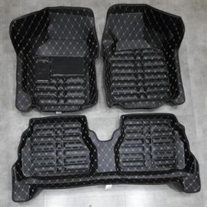 کفپوش پنج بعدی خودرو کویک تمام چرم گلدوزی شده پشت زبر دارای سه رنگ