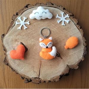 جاکلیدی و آویز نمدی مدل روباه 🦊