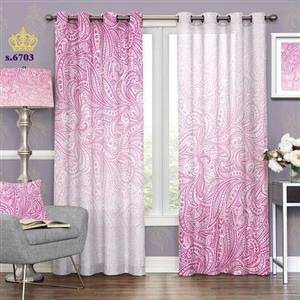 پرده تصویری جدید دو قواره پانچ اسلیمی طرح بته جقه زمینه رنگی کد S6703