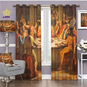 پرده پذیرایی دو قواره پانچ کلاسیک طرح نقاشی کلاسیک کد S6985