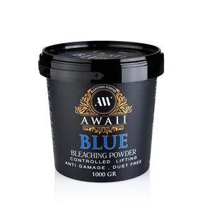 پودر دکلره 500 گرمی آبی آوایی دارای رایحه نعنا  ضد قرمزی مو مناسب سالن داران