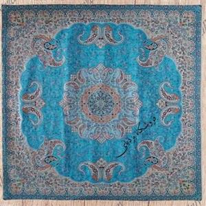 رومیزی ترمه طرح ترنج رنگ آبی با کیفیت عالی