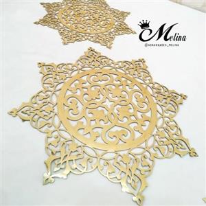 رومیزی چرم طرح تاج سایز 60 در 60