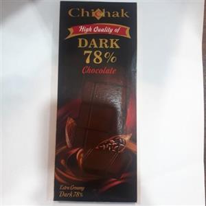 شکلات تلخ تابلتی 78 درصد چیچک (80 گرمی)