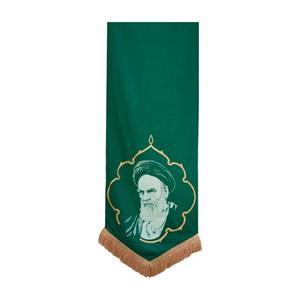 010283-بیرق تمثال سبز 50در150 طرح امام خمینی (پرچمی مناسب برای دهه فجر وجشن22بهمن) پارچه کج راه201037