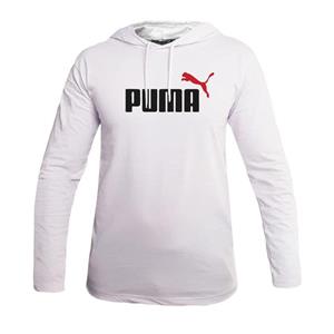 هودی کلاه دار مردانه سفید آستین بلند مدل PUMA 2