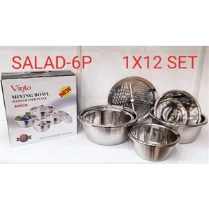 سرویس لگن و رنده استیل 6 پارچه وینتو Vinto
