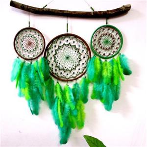 دیوار کوب دریم کچر سبز زیبا با مهره های براق منشوری و آبرنگی (پس کرایه)