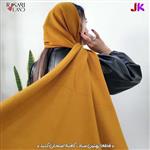 شال بافت اکلیلی خردلی ریز بافت لطیف و منسجم مناسب سرما روسری لند