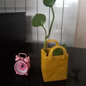 گلدان دکوری سرامیکی مدرن زرد و آبی کاربنی.مینی و فانتزی خاص