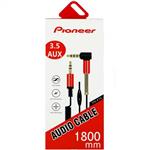 کابل Aux فنری Pioneer YH-414 1.8m\nیکسر L\nطول 1.8متر\nرنگ قرمز