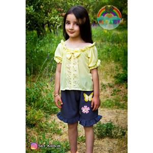 شومیز شلوارک مزون دوز کرپ حریر ساده