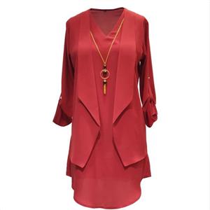 پیراهن زنانه مدل پروانه رنگ قرمز کد 3364parRG سایز 50