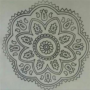 ترنج پته خام، 35 در 35 سانتیمتر،  2 عدد باهم،به همراه  50 گرم 8 رنگ نخ سنتی خارجی برای هر عدد و سوزن 