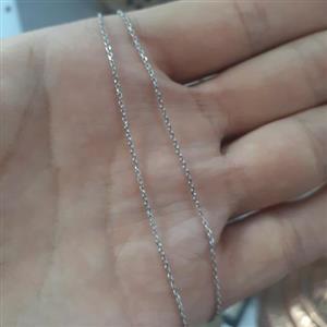 زنجیر نقره دیپلمات 40cm با عیار 925 و آبکاری طلاسفید 