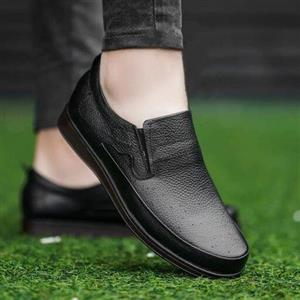کفش کالج مردانه اسپرت  تمام چرم طبیعی طبی مدل  تیفان (مشکی )