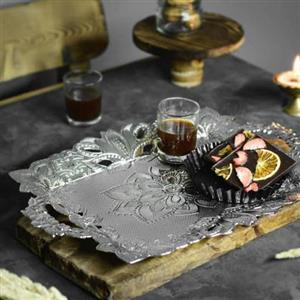 سینی 6 نفره گلدار برند zara اورجینال (ظروف سیلور زارا)